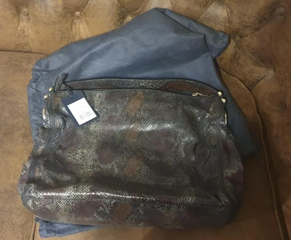 Geantă de umăr Class Roberto Cavalli | Maro, Animal print, Piele naturală - Image 2