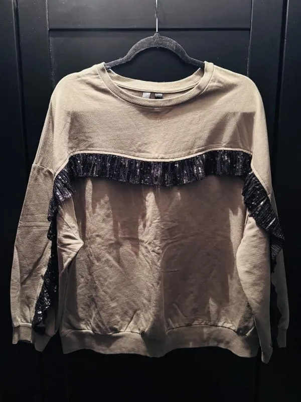 Bluză bonprix EU 44 | Khaki, Normal, Mânecă lungă, Paiete - Image 2