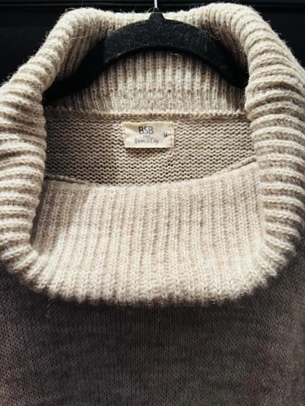 Pulover Bsb Collection M | Bej, Lung, Mânecă lungă, Regular fit, Lână - Image 3
