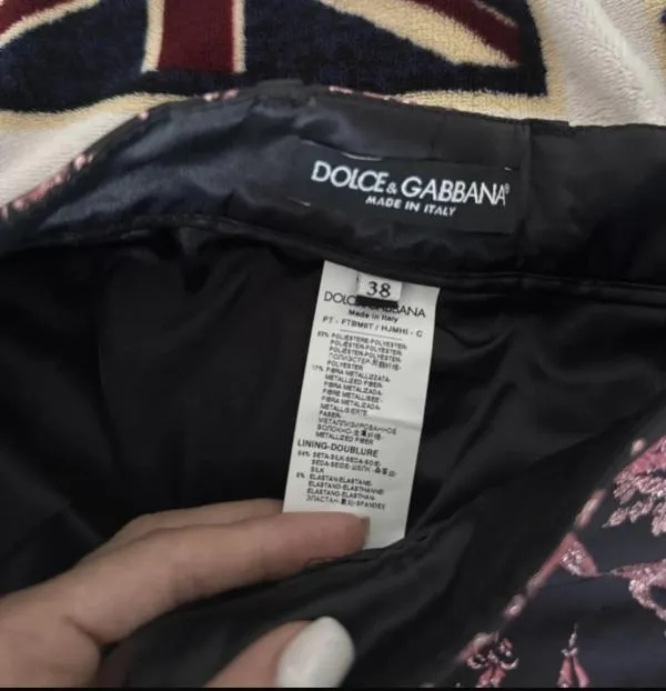 Pantaloni Dolce & Gabbana EU 38 | Negru, Lungi, Talie înaltă, Wide Leg fit, Tall, Floral Tropical, Broderie - Image 6