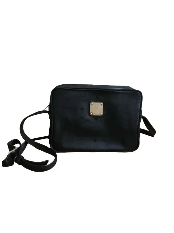 Geantă crossbody MCM | Negru, Piele naturală