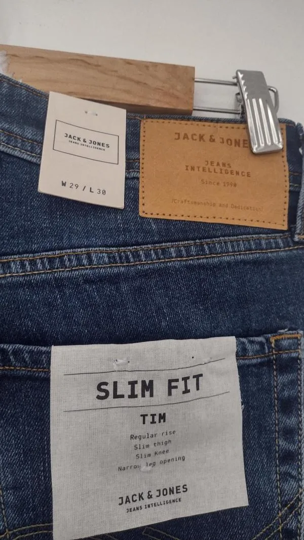 Blugi Jack&Jones S-M | Albastru, Talie medie, Slim fit, Denim - Image 4