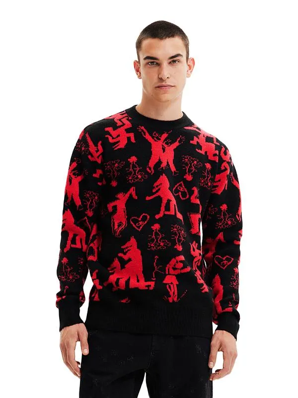 Pulover la baza gâtului Desigual S | Negru