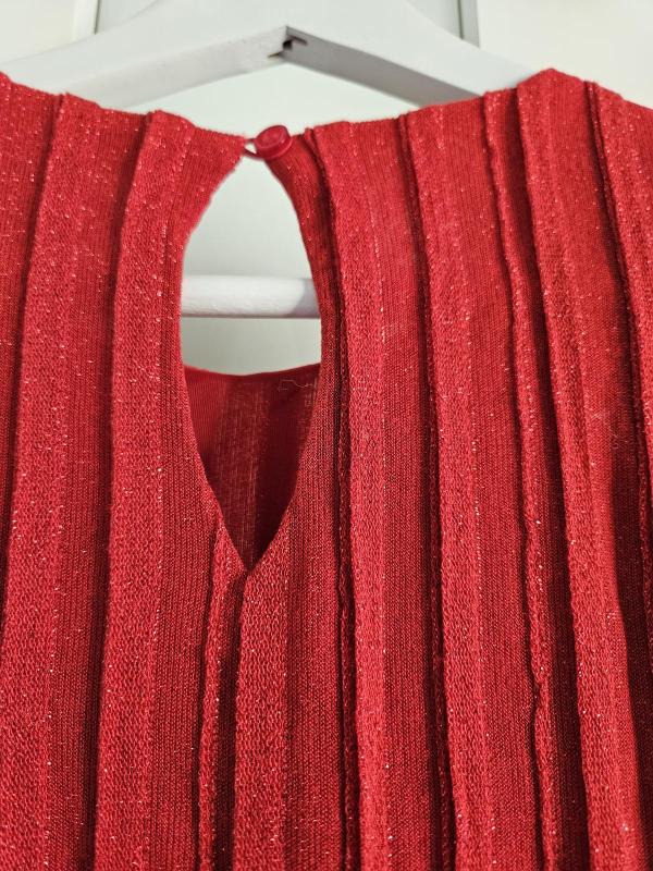 Rochie casual United Colors of Benetton EU 32 | Roșu, Mini, Mânecă scurtă, Petite, Pliuri, Vâscoză - Image 10