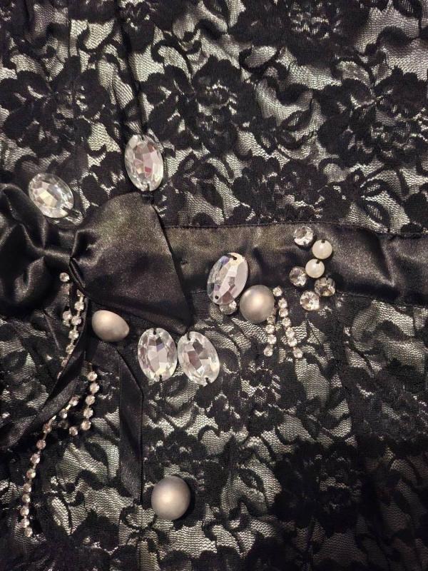 Corset elegant dantelă Cotton Club UK 12 | Negru, Normal, Cu umerii goi, Satinat - Image 3