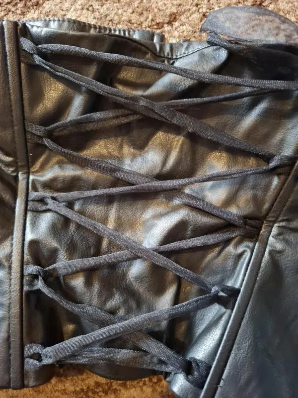 Corset Helene EU 38 | Negru, Normal, Cu umerii goi, Piele ecologică - Image 3