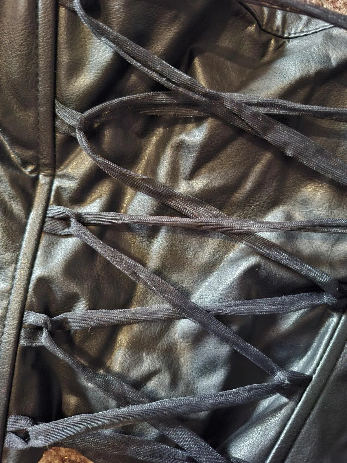 Corset Helene EU 38 | Negru, Normal, Cu umerii goi, Piele ecologică - Image 5