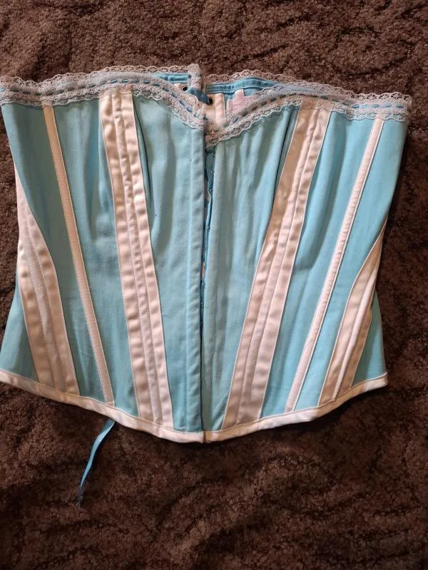 Corset NO TABU S | Bleu, Normal, Cu umerii goi, Dantelă - Image 2