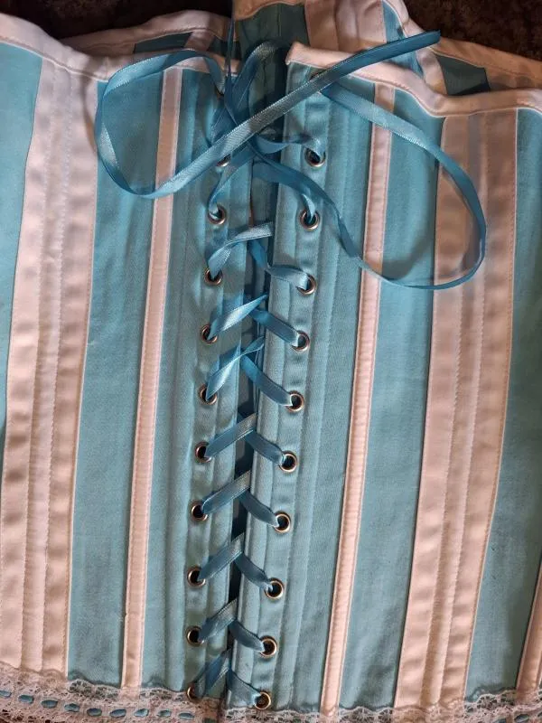 Corset NO TABU S | Bleu, Normal, Cu umerii goi, Dantelă - Image 5