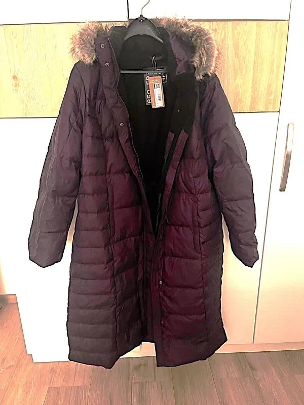 Palton lung EDDIE BAUER EU 54 | Mov, Cu glugă - Image 4