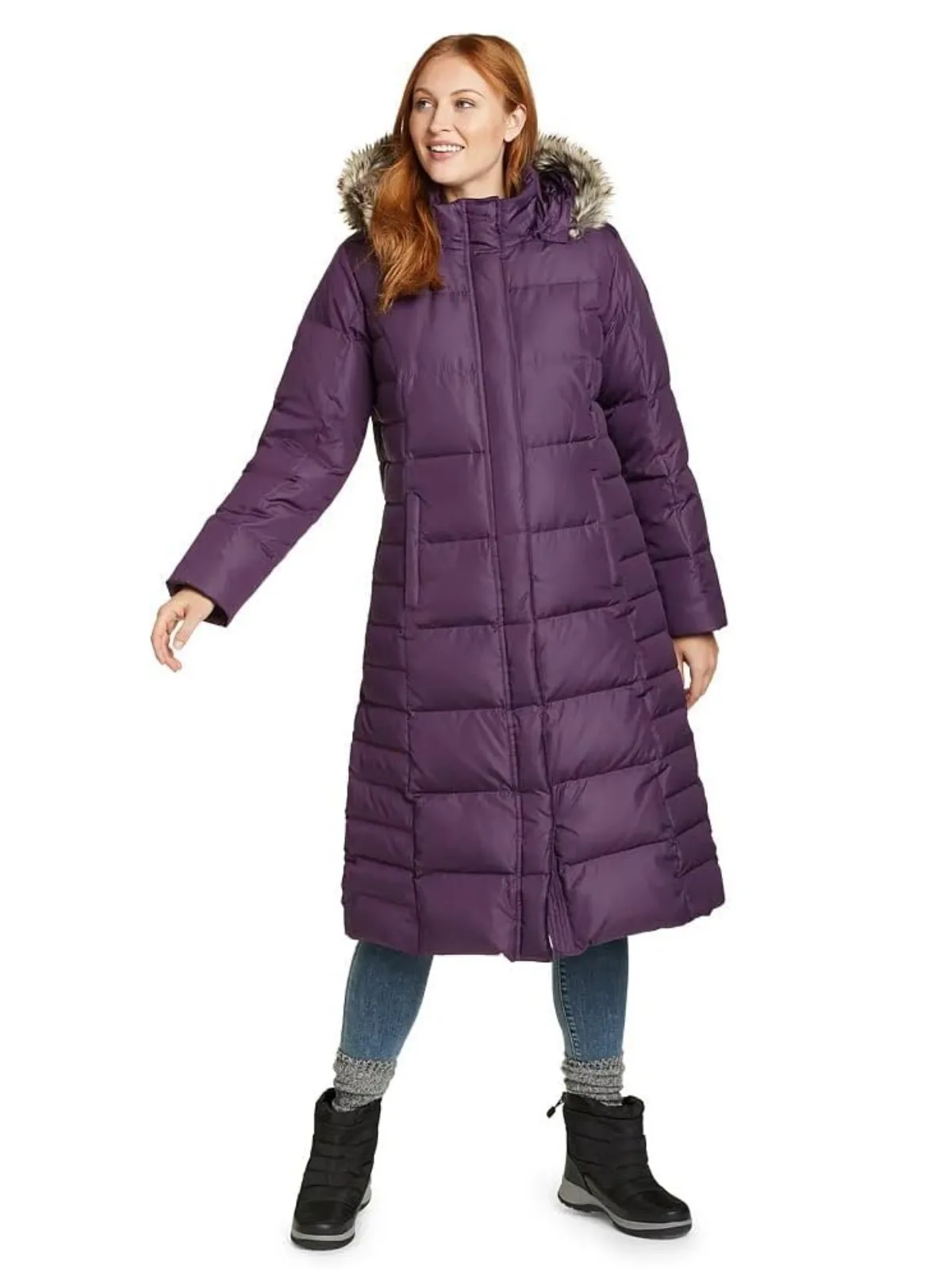 Palton EDDIE BAUER EU 54 | Mov, Cu glugă