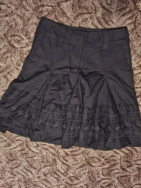 Fustă cloș EU 38 | Negru, Midi, Talie înaltă, Cloș fit - Image 2