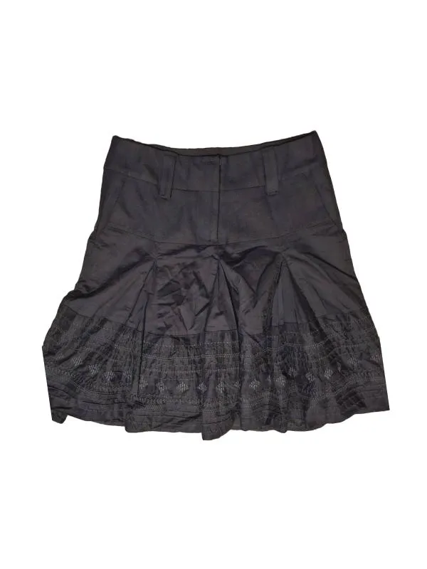 Fustă cloș EU 38 | Negru, Midi, Talie înaltă, Cloș fit