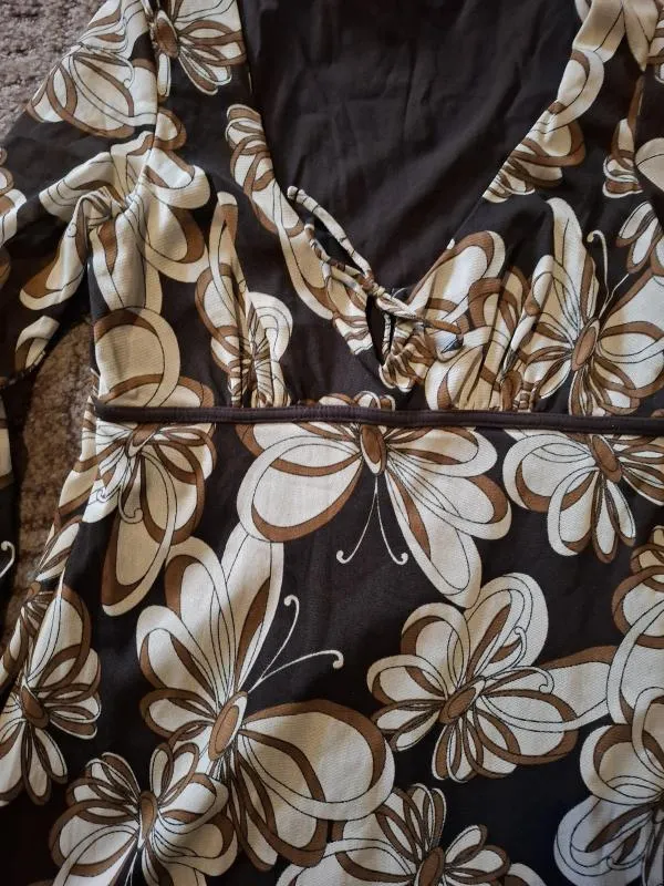 Rochie casual Jane Norman UK 12 | Maro, Mini, Mânecă trei sferturi, Floral & Tropical, Sintetic - Image 4