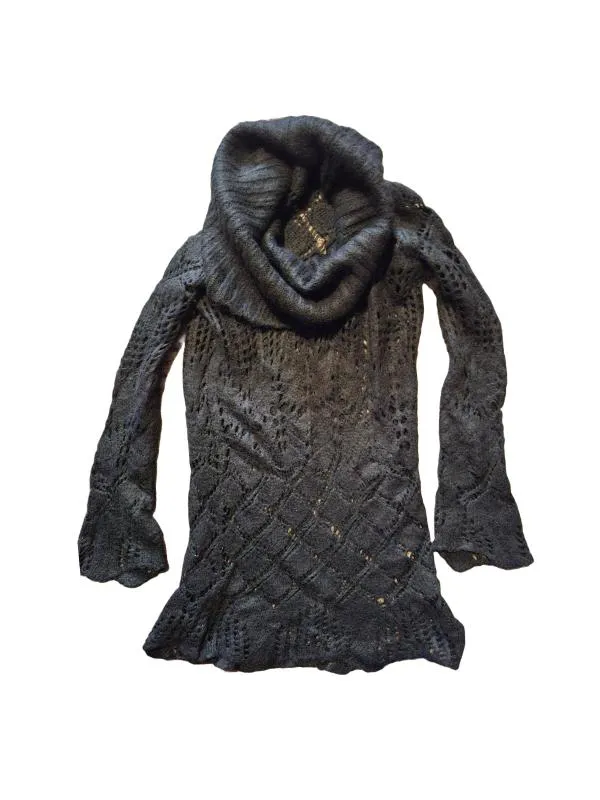 Rochie tricotată BELLISSIMA M | Negru, Mini