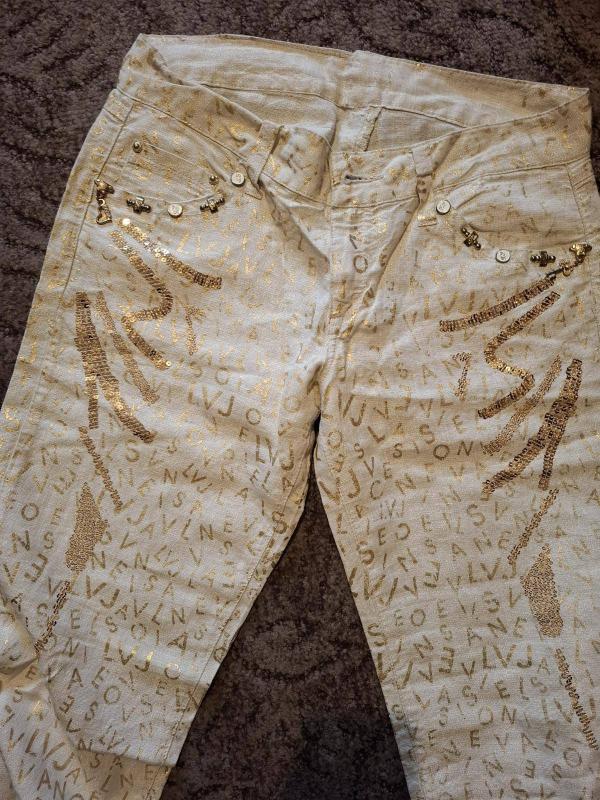 Pantaloni LVJ EU 42 | Bej, Lungi, Talie medie, Straight (Drepți) fit, In - Image 6