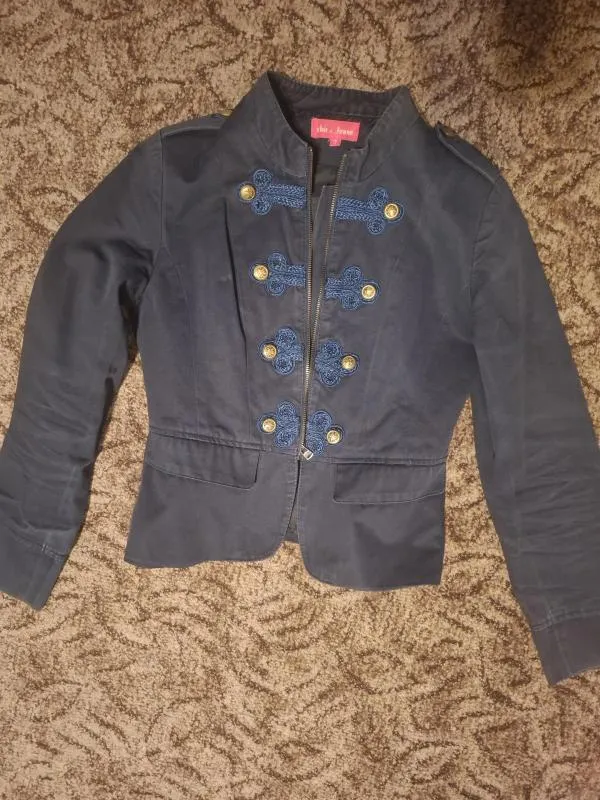 Jachetă CHIC AND JEUNE EU 38 | Bleumarin, Bumbac - Image 6
