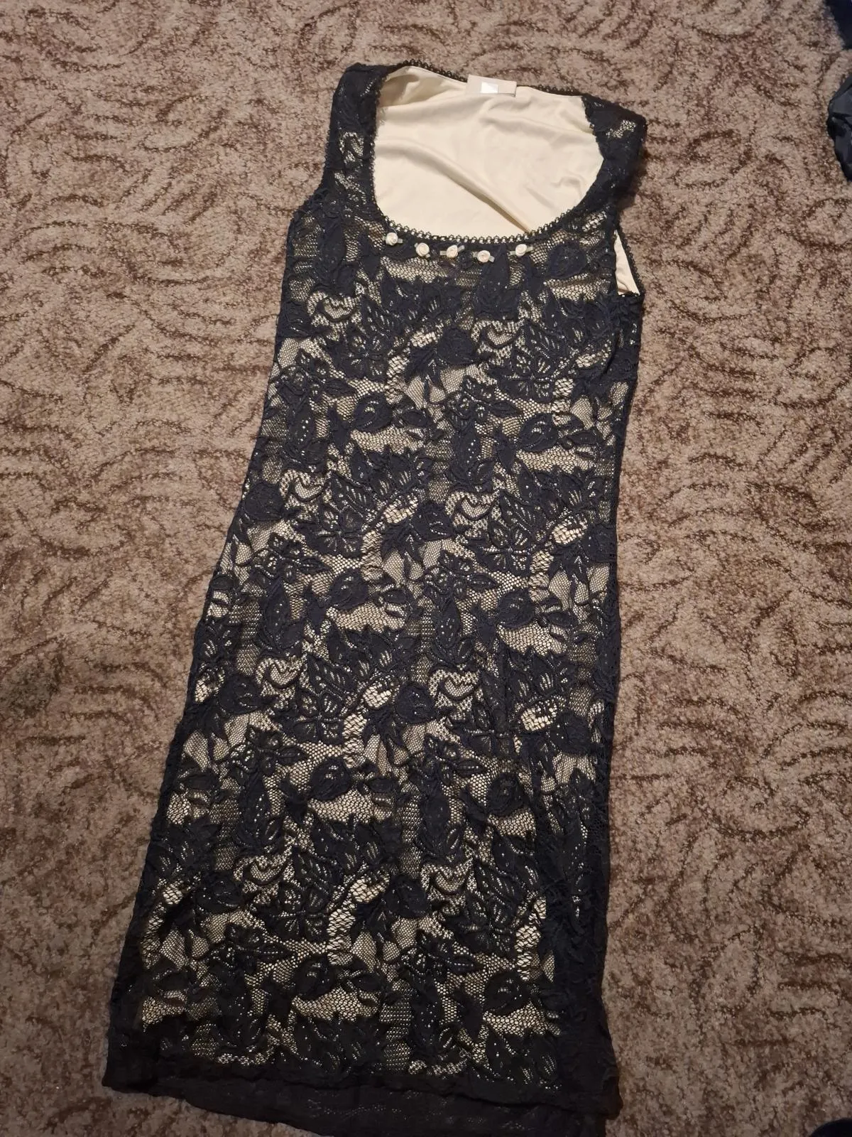 Rochie de seară River Island EU 40 | Negru, Midi, Fără mâneci, Dantelă - Image 2