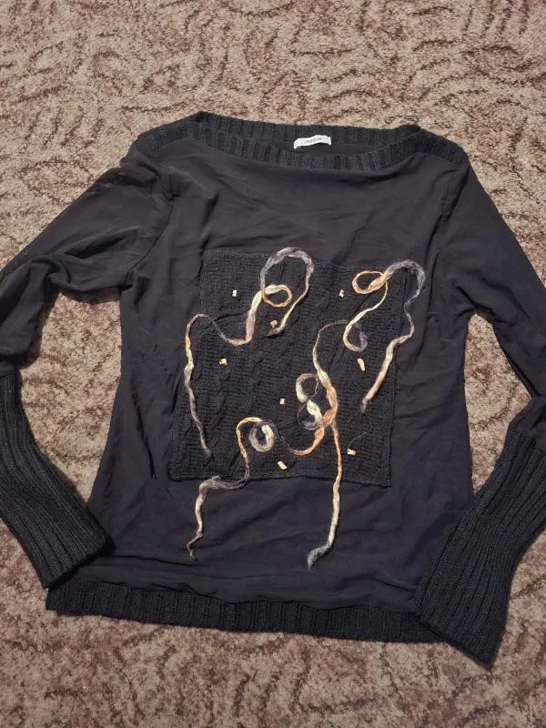 Bluză MAENA M | Negru, Normal, Mânecă lungă, Transparent - Image 2