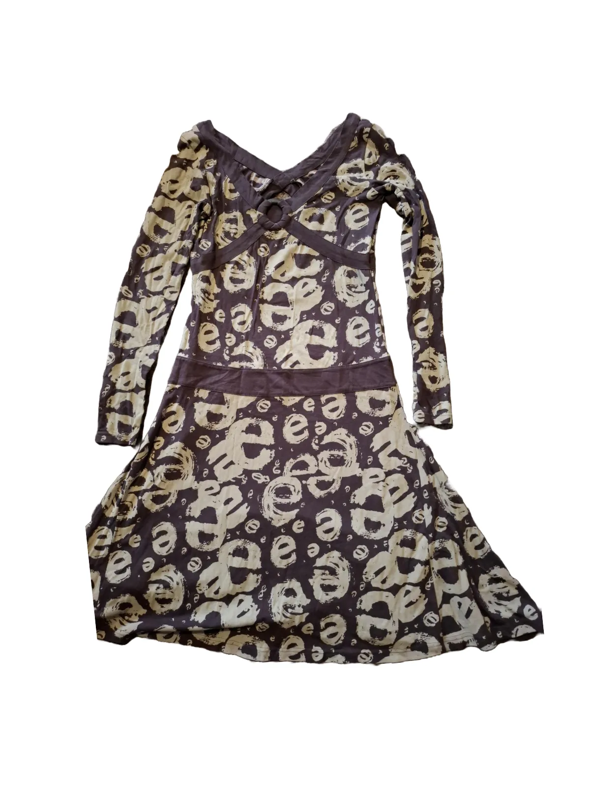 Rochie casual Desigual M | Maro, Midi, Mânecă lungă, Logo, Broderie