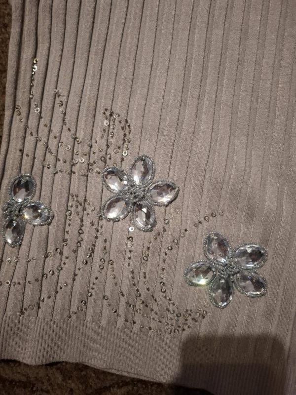 Bluză M | Gri, Normal, Fără mâneci, Pietre decorative - Image 5