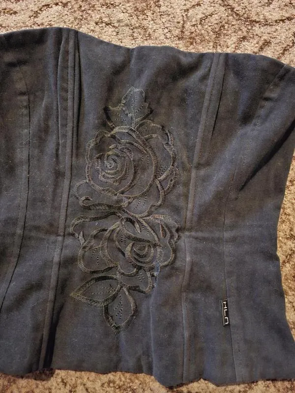 Corset HELENE EU 42 | Negru, Normal, Cu umerii goi, Floral & Tropical, Broderie - Image 4