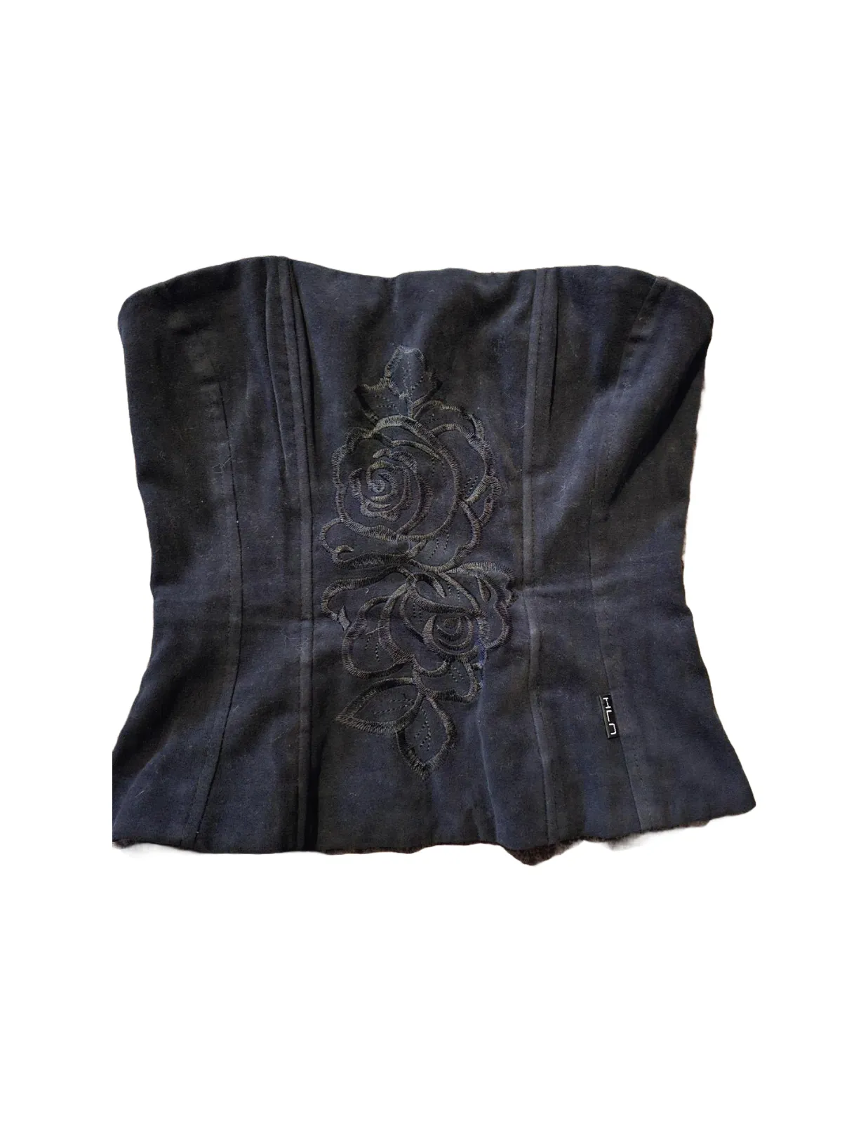 Corset HELENE EU 42 | Negru, Normal, Cu umerii goi, Floral & Tropical, Broderie