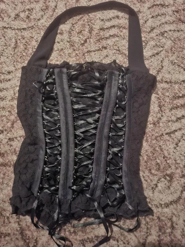 Corset HAYWORE EU 36 | Negru, Normal, Cu umerii goi, Dantelă - Image 2