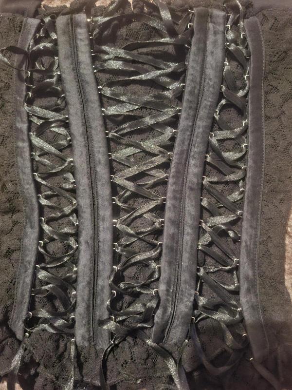 Corset HAYWORE EU 36 | Negru, Normal, Cu umerii goi, Dantelă - Image 3
