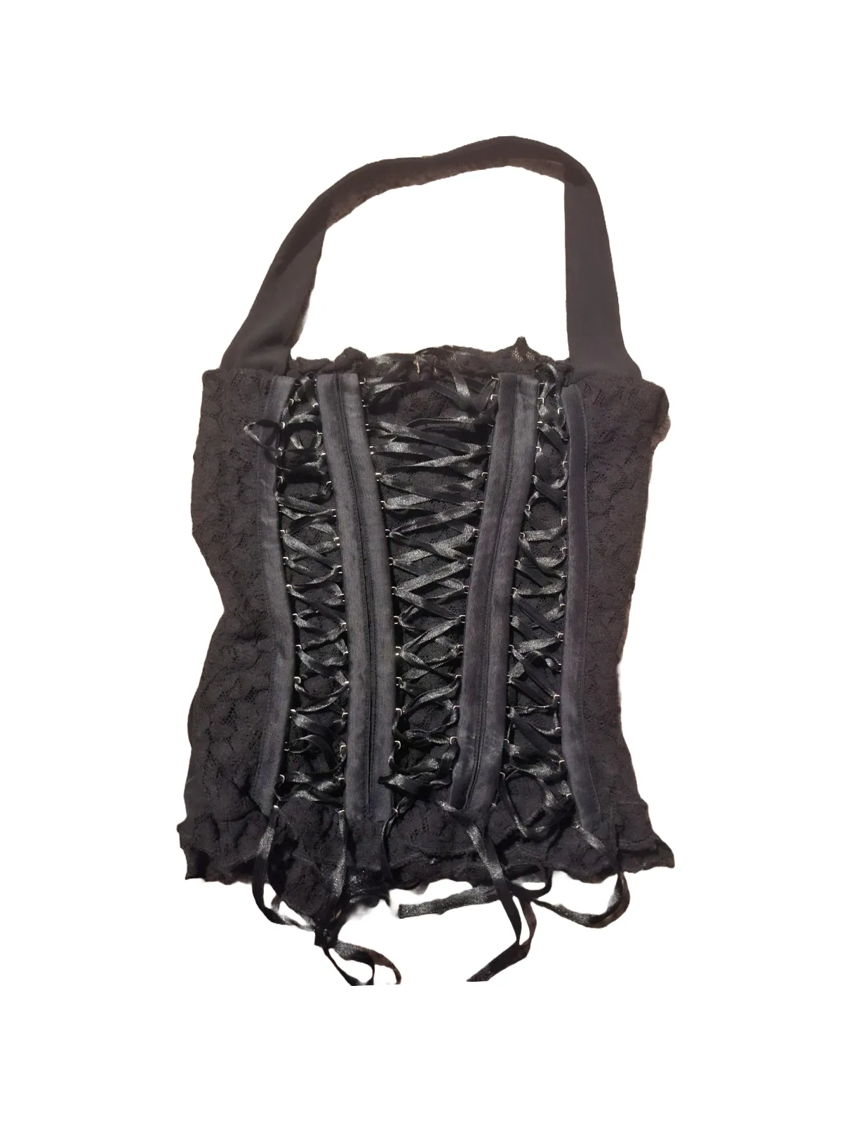 Corset HAYWORE EU 36 | Negru, Normal, Cu umerii goi, Dantelă