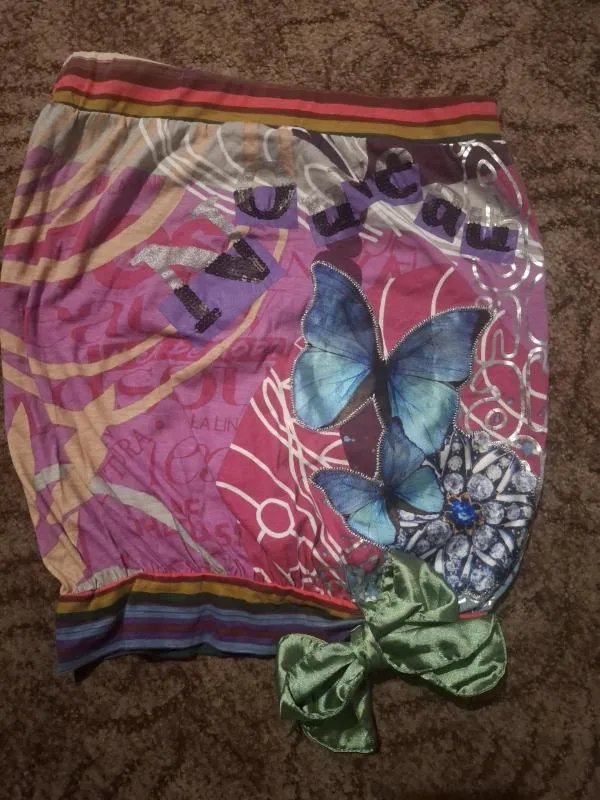 Top Desigual XS | Multicolor, Normal, Cu umerii goi, Bumbac - Image 4