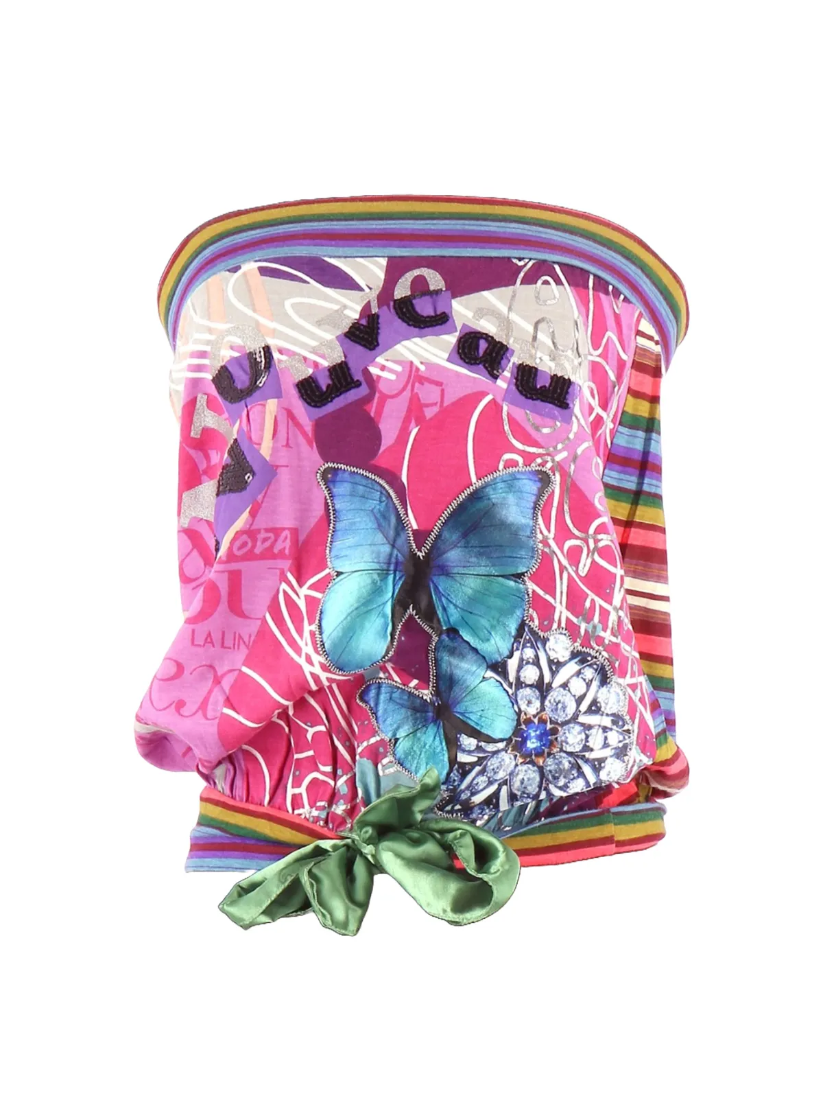 Top Desigual XS | Multicolor, Normal, Cu umerii goi, Bumbac