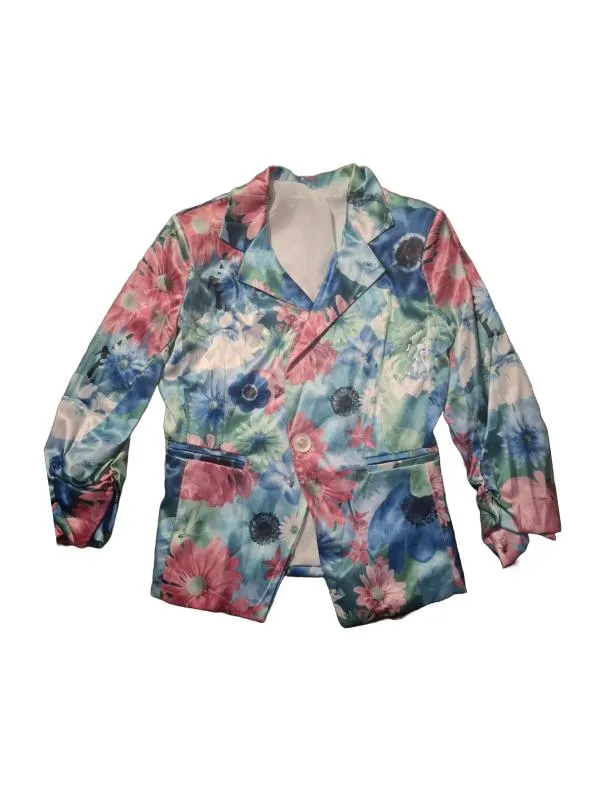 Sacou M | Multicolor, Normal, Mânecă trei sferturi, Floral & Tropical, Poliester