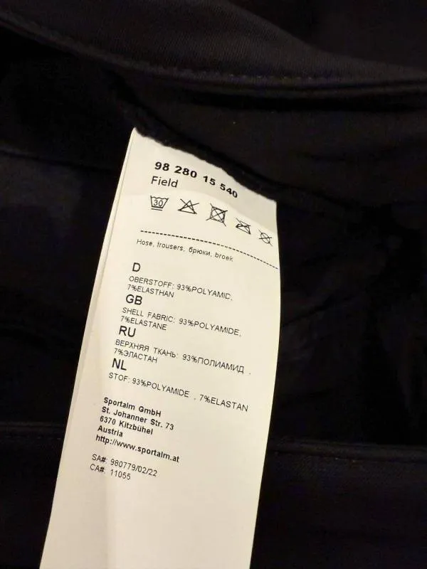 Pantaloni de ski Sportalm EU 36 | Negru, Lungi, Skinny fit, Après-Ski Matlasați, Poliamidă - Image 9