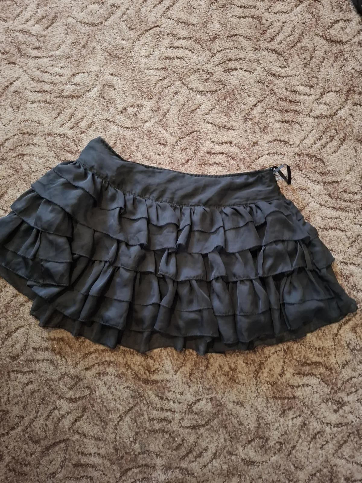 Fustă cu volane INTERNATIONALE UK 16 | Negru, Mini, Cu fit, Transparent - Image 2