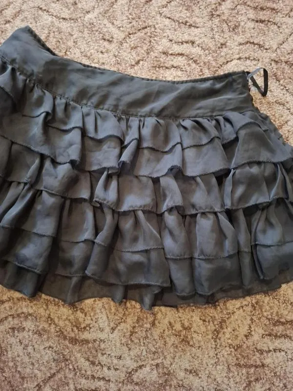 Fustă cu volane INTERNATIONALE UK 16 | Negru, Mini, Cu fit, Transparent - Image 3