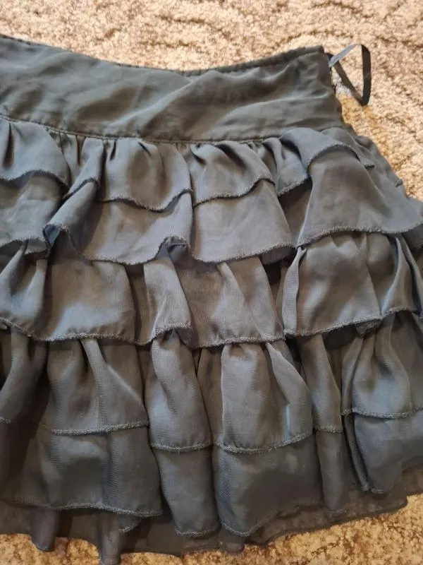 Fustă cu volane INTERNATIONALE UK 16 | Negru, Mini, Cu fit, Transparent - Image 4