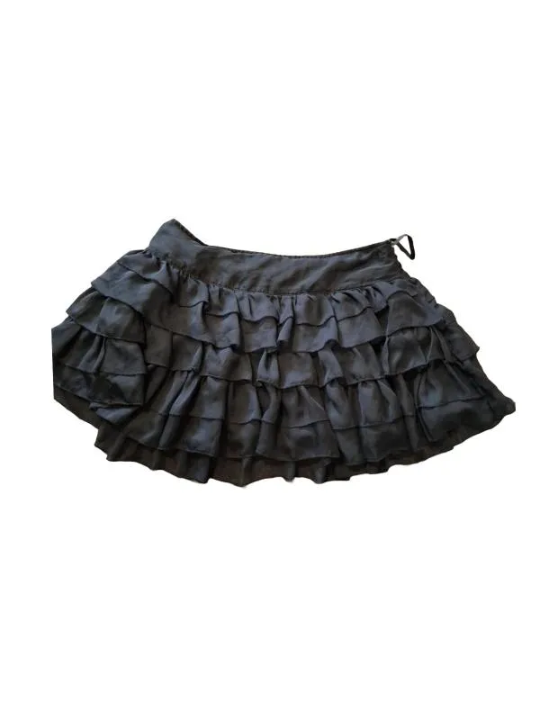 Fustă cu volane INTERNATIONALE UK 16 | Negru, Mini, Cu fit, Transparent