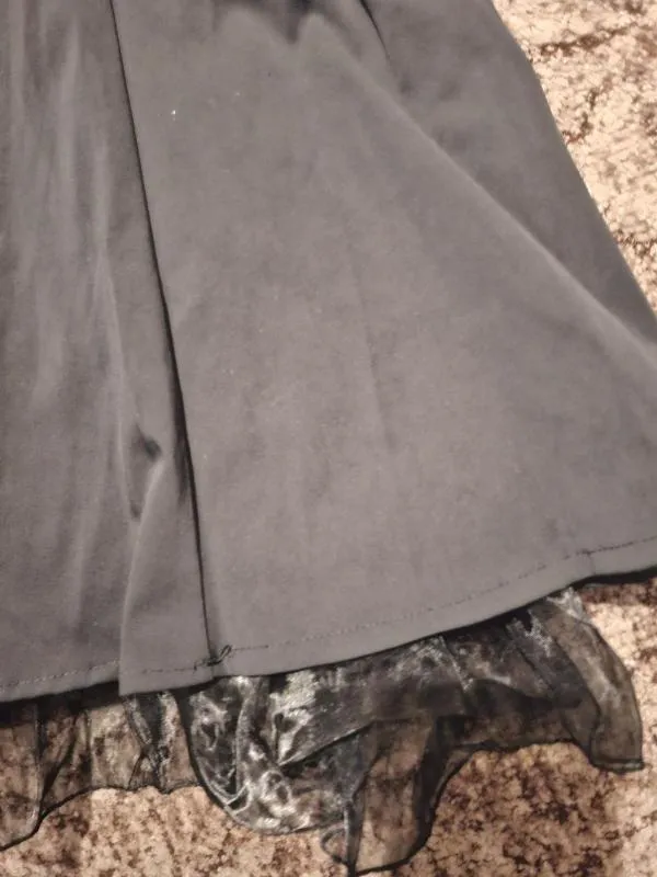 Rochie de ocazie M | Negru, Midi, Mânecă scurtă, Pietre decorative - Image 5