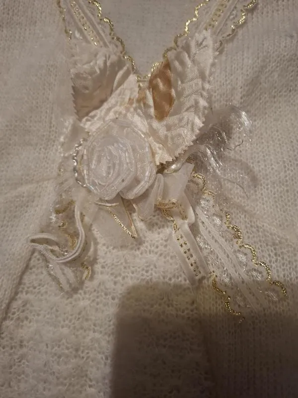 Bluză M | Alb, Normal, Mânecă lungă, Dantelă - Image 4