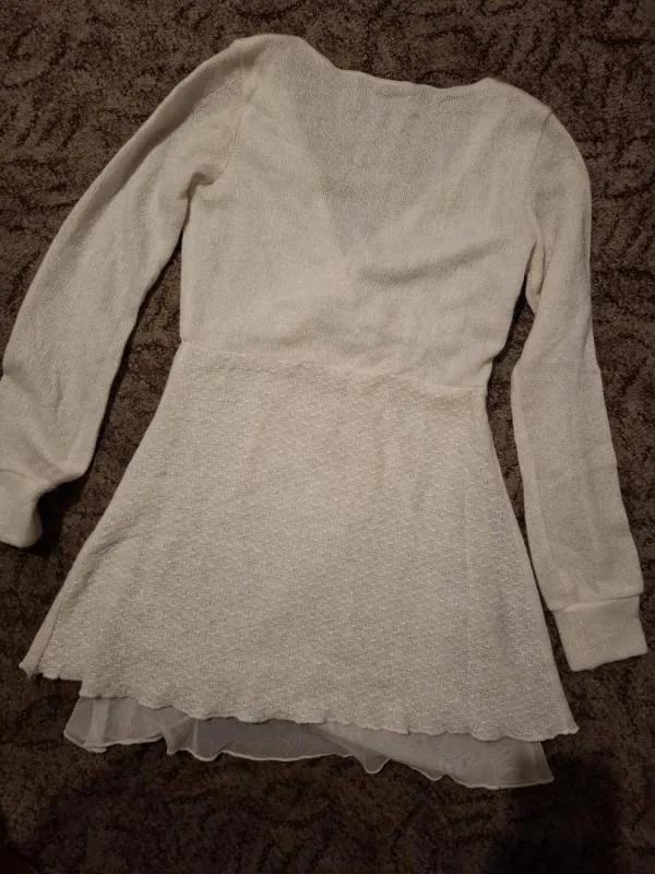 Bluză M | Alb, Normal, Mânecă lungă, Dantelă - Image 7