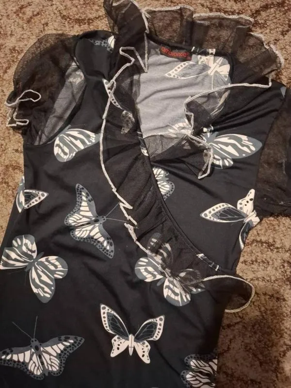 Rochie de vară AMBIANCE EU 38 | Negru, Mini, Mânecă scurtă, Sintetic - Image 4