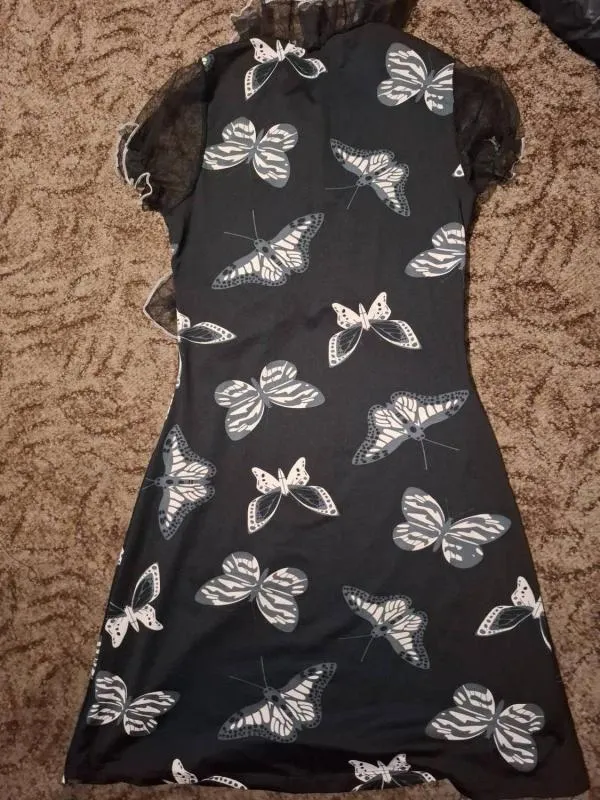 Rochie de vară AMBIANCE EU 38 | Negru, Mini, Mânecă scurtă, Sintetic - Image 7