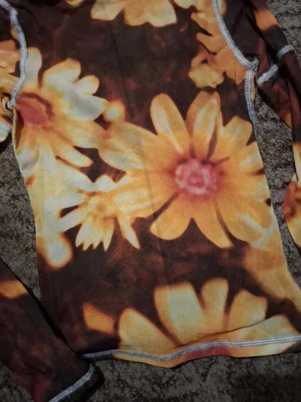 Bluză United Colors of Benetton EU 38 | Multicolor, Normal, Mânecă lungă, Floral & Tropical, Transparent - Image 7