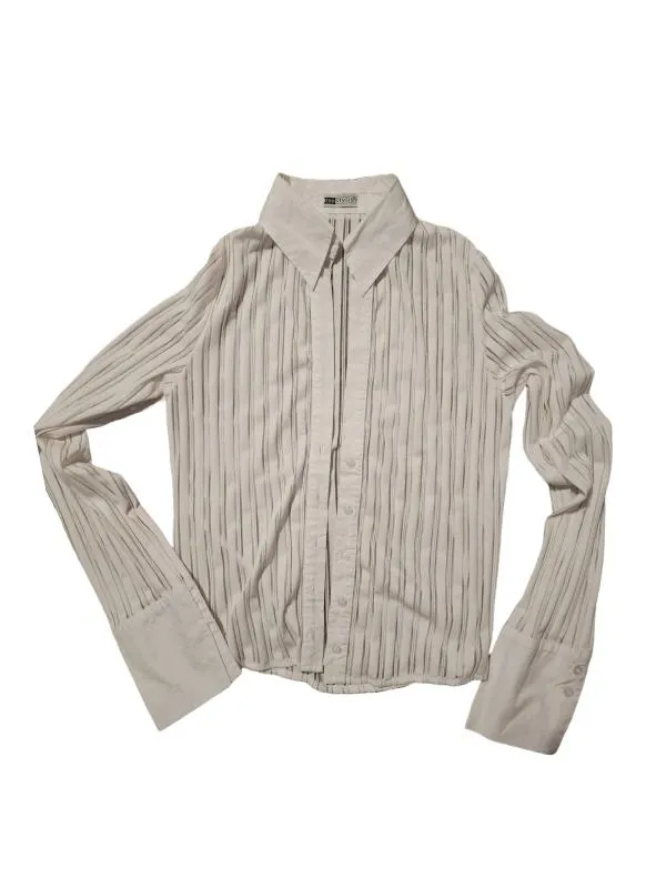 Cămașă TOP STYLISH EU 38 | Alb, Normal, Mânecă lungă, Dungi