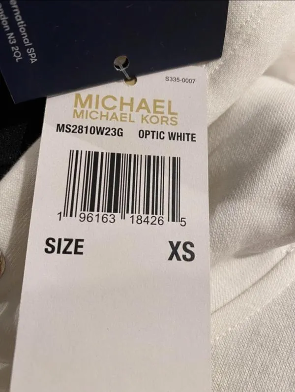 Rochie casual Michael Kors XS | Alb, Mini, Mânecă scurtă, Logo, Bumbac - Image 6
