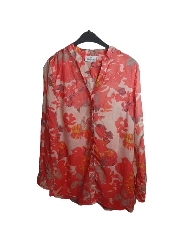 Bluză Gina Benotti EU 38 | Fuchsia, Normal, Mânecă lungă, Floral & Tropical, Poliester