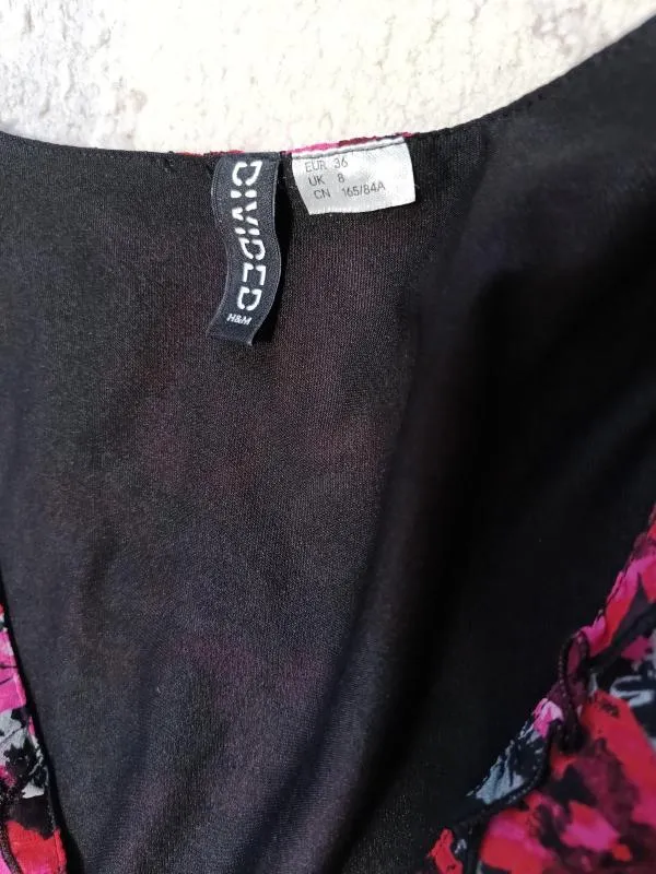 Rochie casual H&M EU 36 | Multicolor, Mini, Mânecă lungă, Floral & Tropical, Volane - Image 6