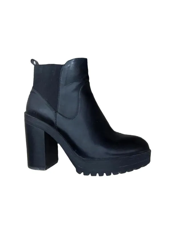 Ghete Bershka EU 36 | Negru, Piele naturală