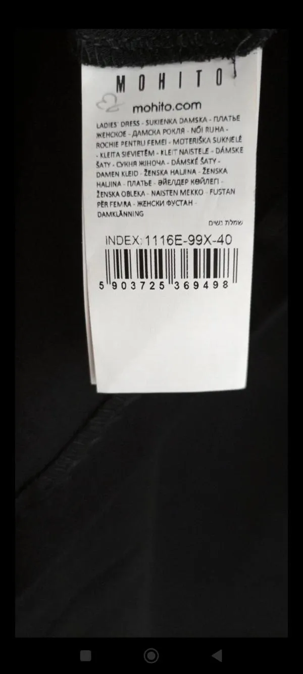 Rochie casual Mohito EU 40 | Negru, Mini, Mânecă trei sferturi, Design petrecut, Poliester - Image 8